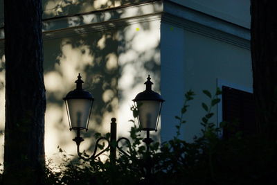 Street light against sky at night