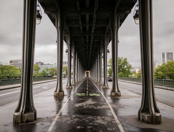 Bridge against sky in city