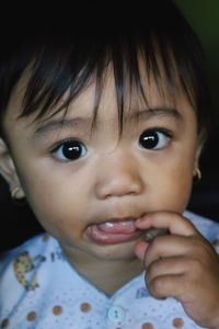 Close-up portrait of cute baby