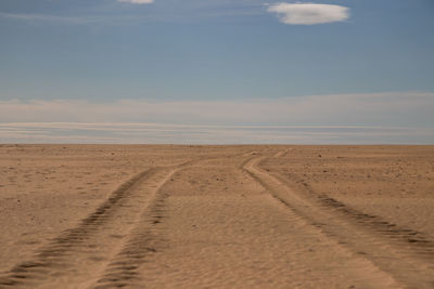 Sea desert, iceland, scenic view against sky