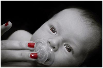 Close-up portrait of cute baby