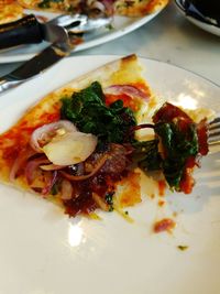 Close-up of meal served in plate