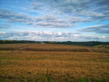 Scenic view of field against sky