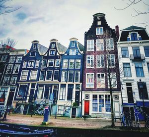 Low angle view of buildings against sky