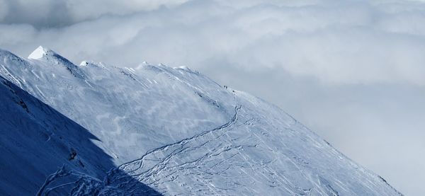 Snow covered mountain against sky