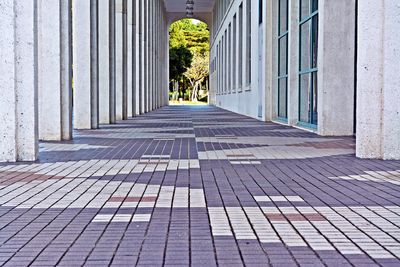 Narrow corridor along walls