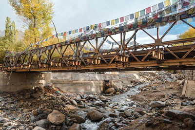 Bridge over river against sky