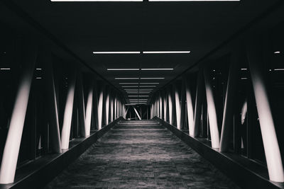 View of empty bridge at night