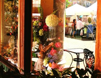 People in flower pot