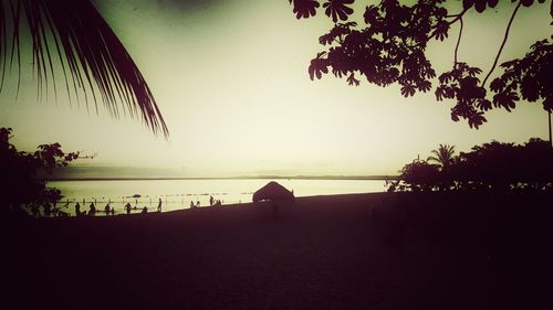 Scenic view of calm sea at sunset