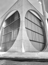 Low angle view of modern building against sky