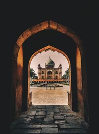 Monument seen through arch