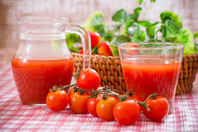 Close-up of tomatoes on table