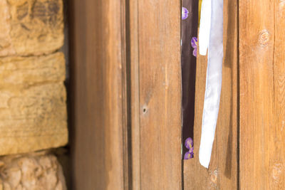 Close-up of wooden door