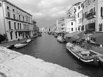 View of canal passing through city