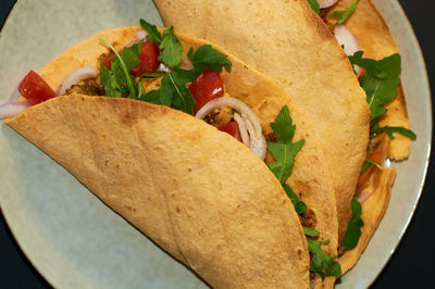 Close-up of food served on plate