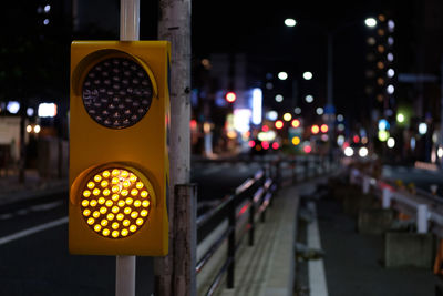 Close-up of illuminated city at night