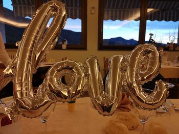 Close-up of wine glass on table at restaurant