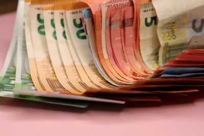 Close-up of books on shelf