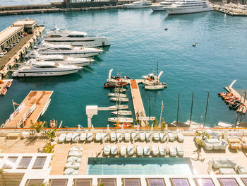 Boars moored at harbor