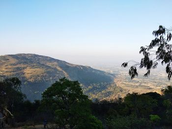 Scenic view of landscape against clear sky