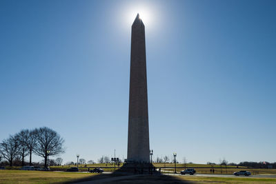 Low angle view of monument against sky