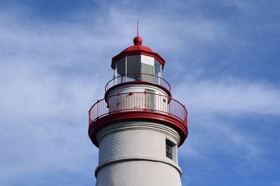 Low angle view of lighthouse against sky