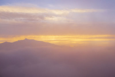 Scenic view of cloudscape against sky during sunset