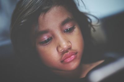 Close-up portrait of cute girl