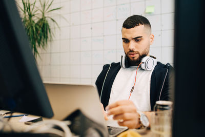 Man working on table