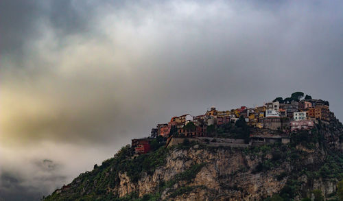 Low angle view of buildings against sky