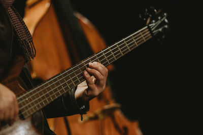 Man playing bass guitar