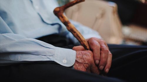 Close-up of the hands of a senior man