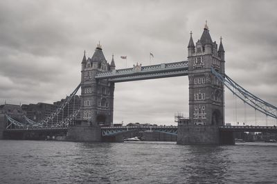 Low angle view of suspension bridge