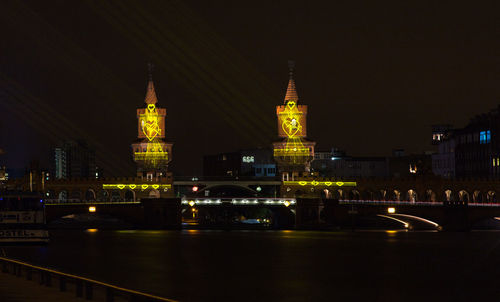 Illuminated city at night