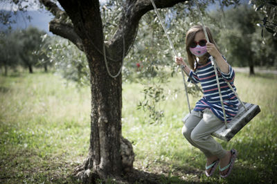 Little girl in a park