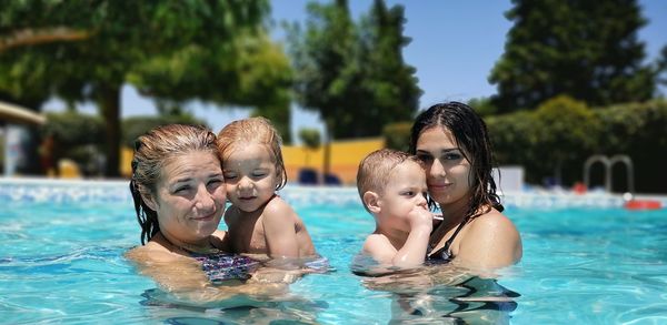 Group of people in swimming pool