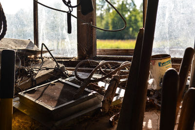 Close-up of abandoned window