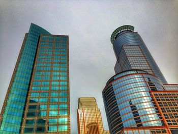 Low angle view of modern building against sky