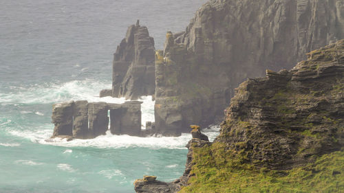 Rock formations on beach