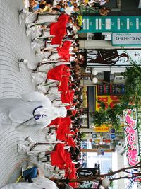 Group of people in front of building