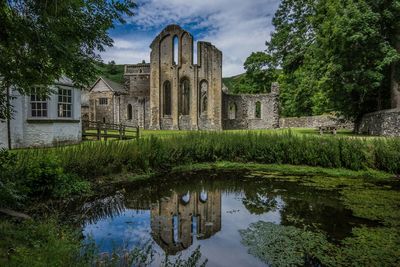 Reflection of abbey in water