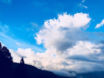 Low angle view of blue sky