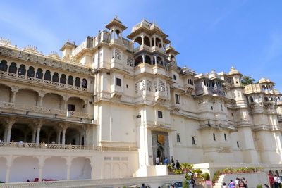 Low angle view of historical building against sky