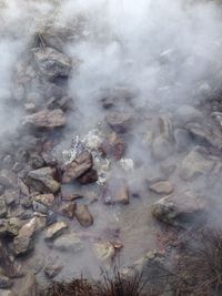 High angle view of hot spring 