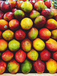 Full frame shot of apples in market