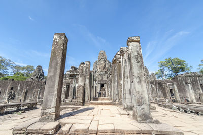 Old ruins of temple against sky