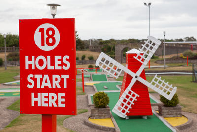 Close-up of sign board