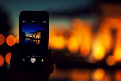 View of illuminated street light