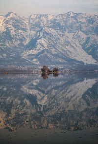 Scenic view of lake and mountains